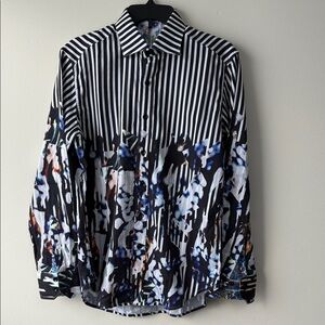 Robert Graham Multicolor Striped and Abstract Shirt